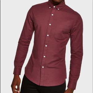 Tokman burgundy button down shirt